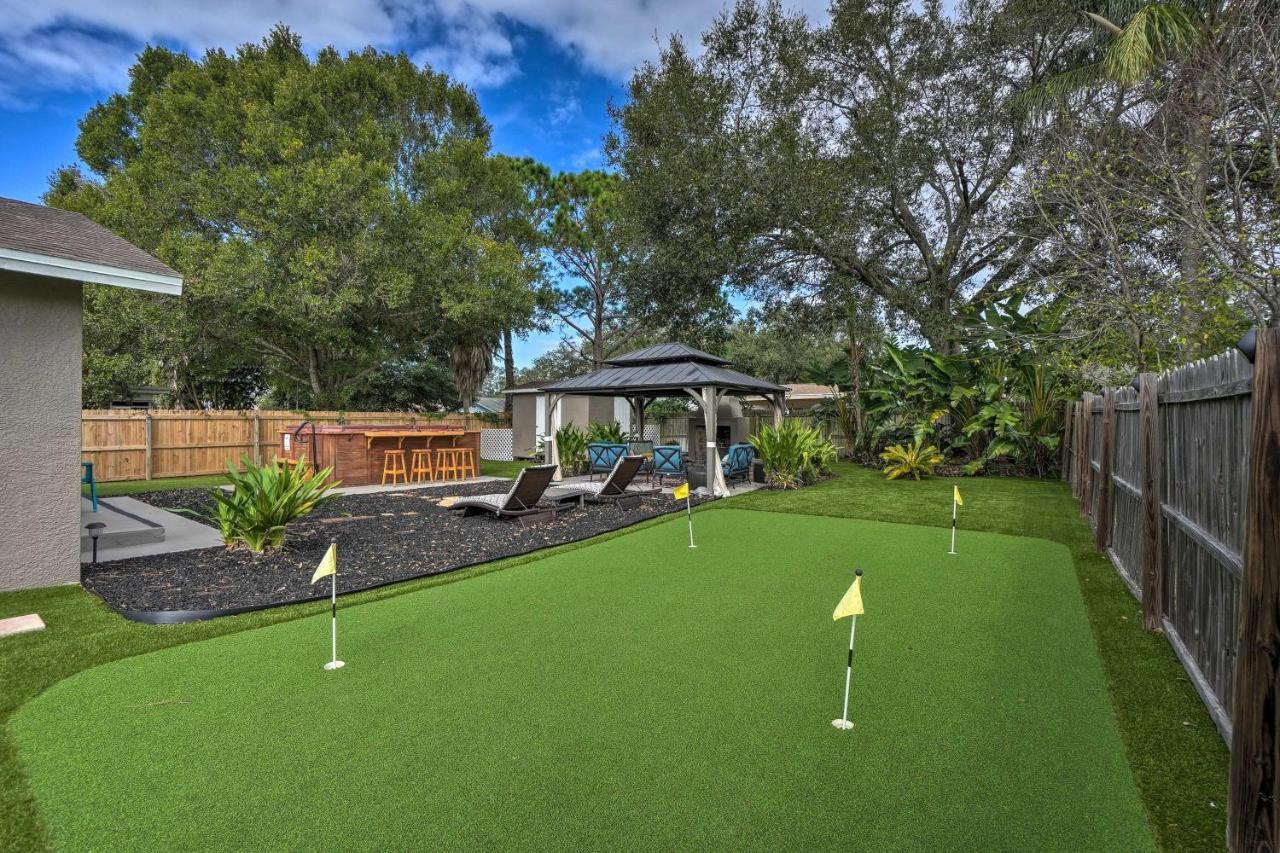 Beachy Palm Harbor Escape Swim Spa Pool And Gazebo Villa Exterior photo